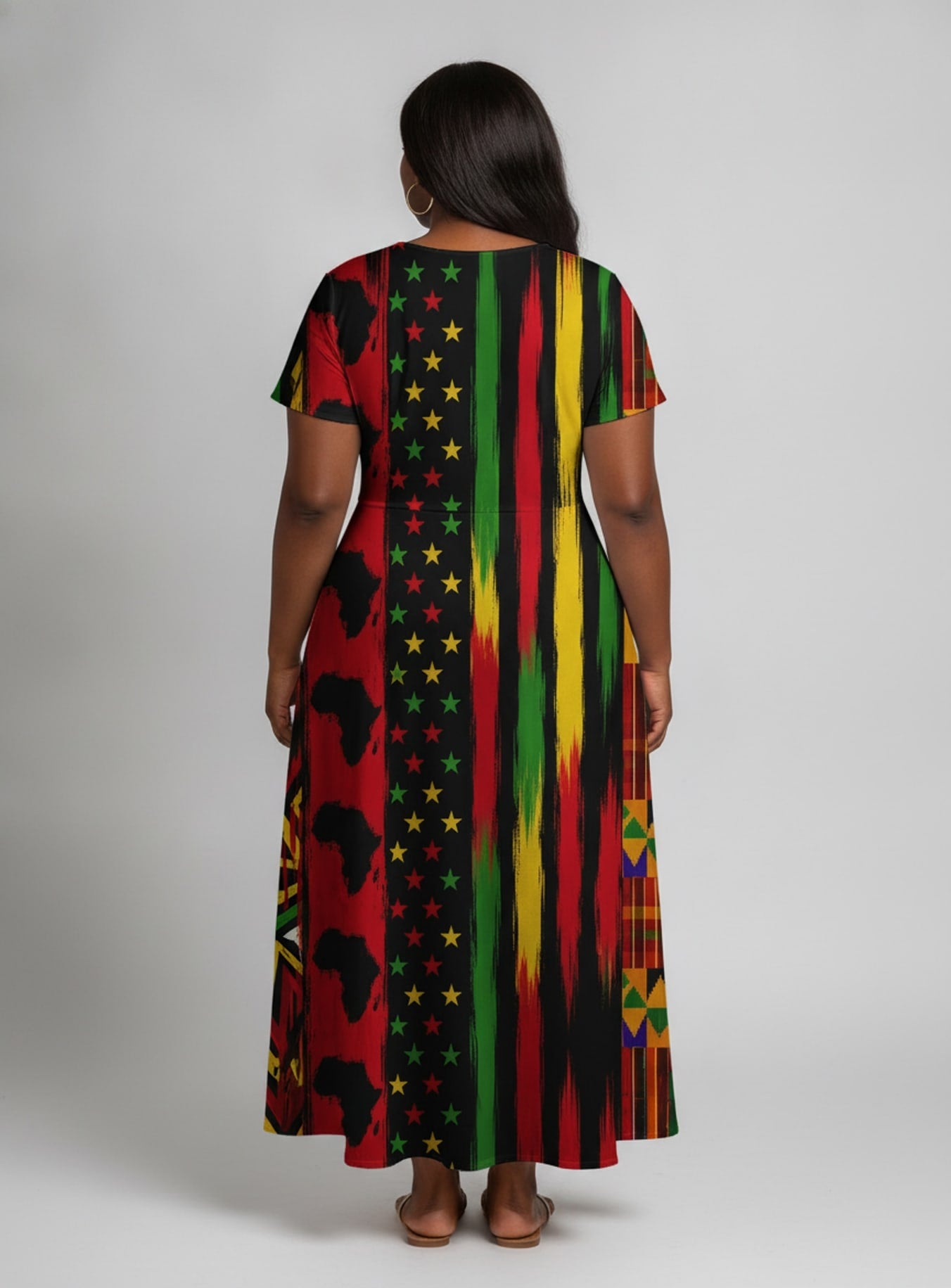"Watu" Short Sleeve Maxi Dress