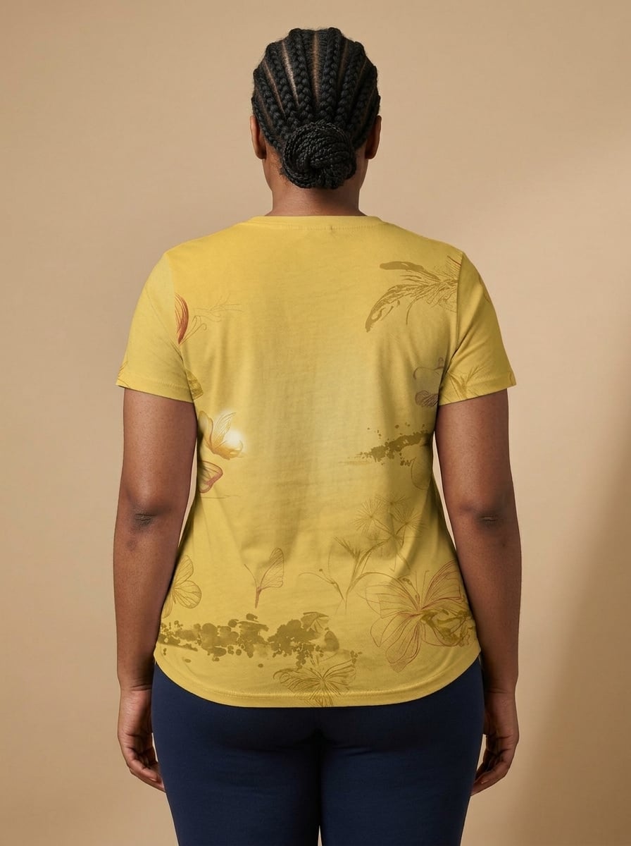 Yellow Orchid V-Neck T-Shirt