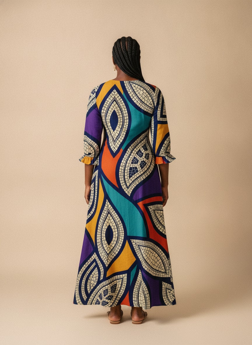 "Johari" Long Sleeve Maxi Dress