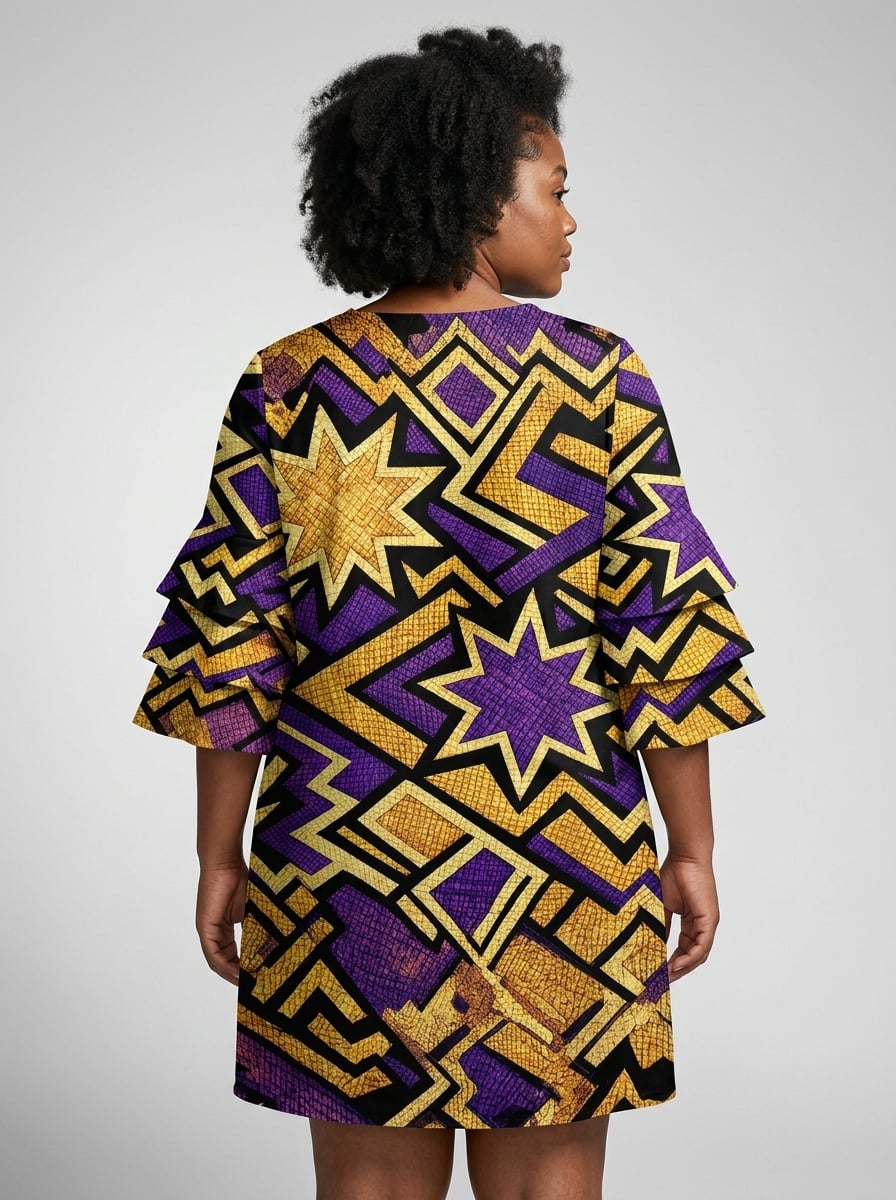 Sheba Stacked Ruffle Sleeve Dress