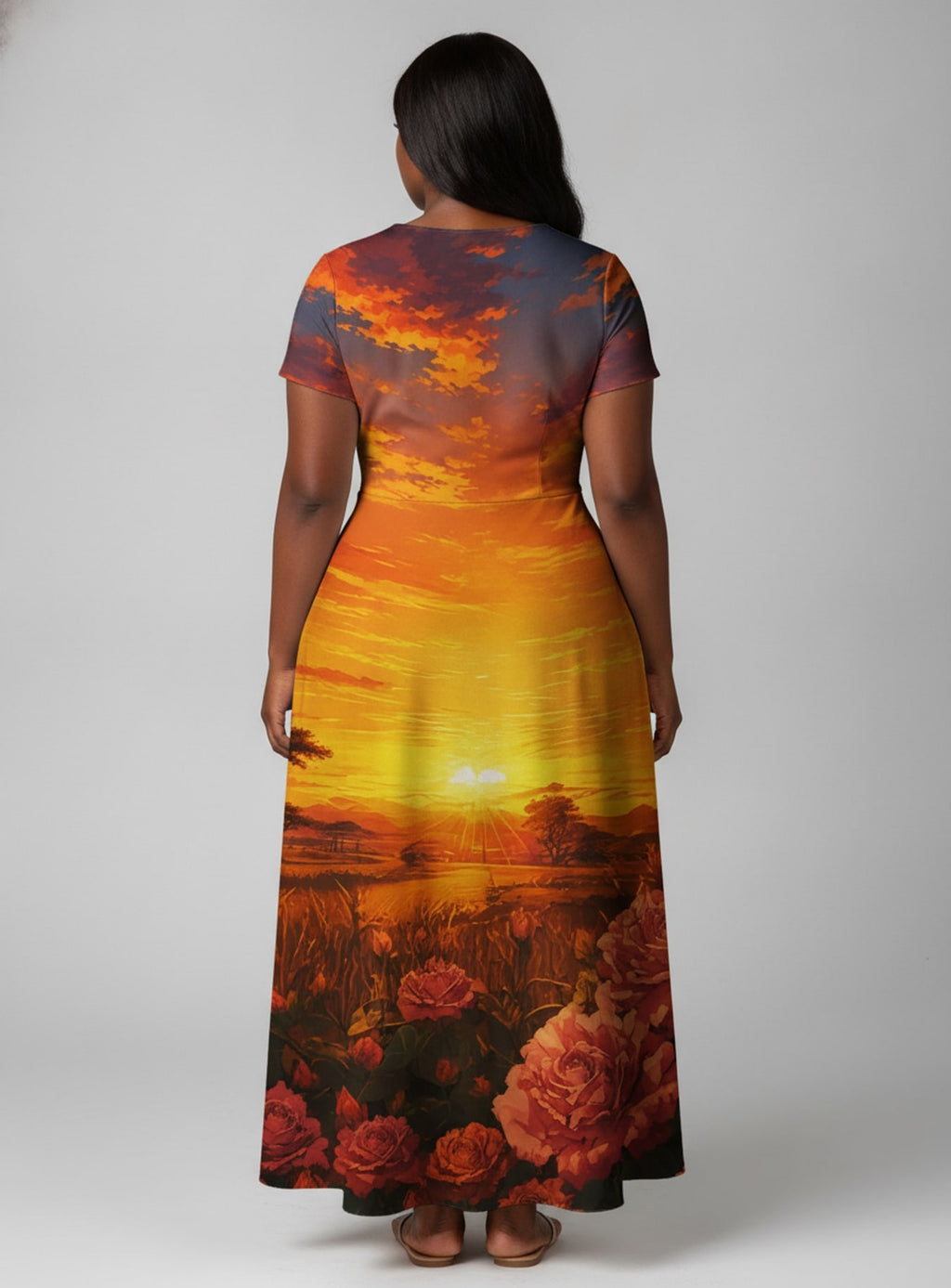 "Tulia" Short Sleeve Maxi Dress