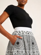 "Mwanga" Twirl Skirt — close-up of the waistband and side pocket
