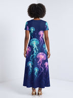 "Bahari" Short Sleeve Maxi Dress
