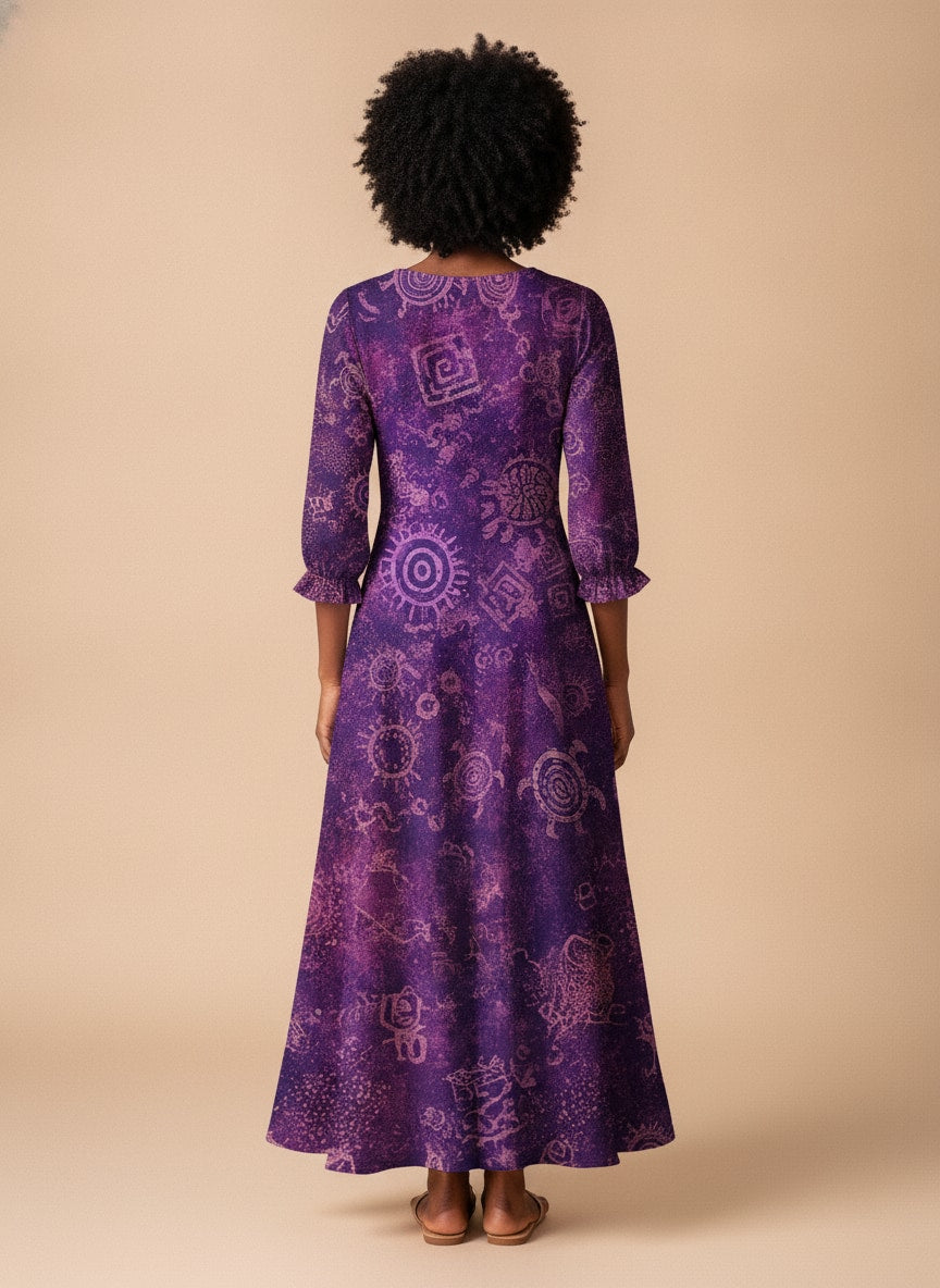"Hekima" Long Sleeve Maxi Dress