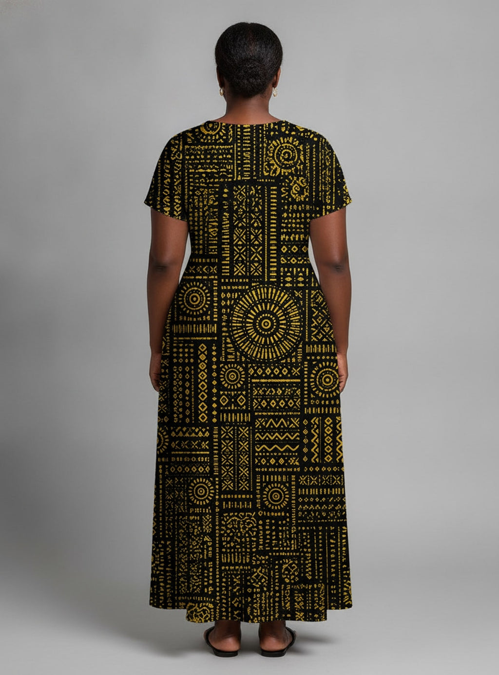 "Lamu" Short Sleeve Maxi Dress