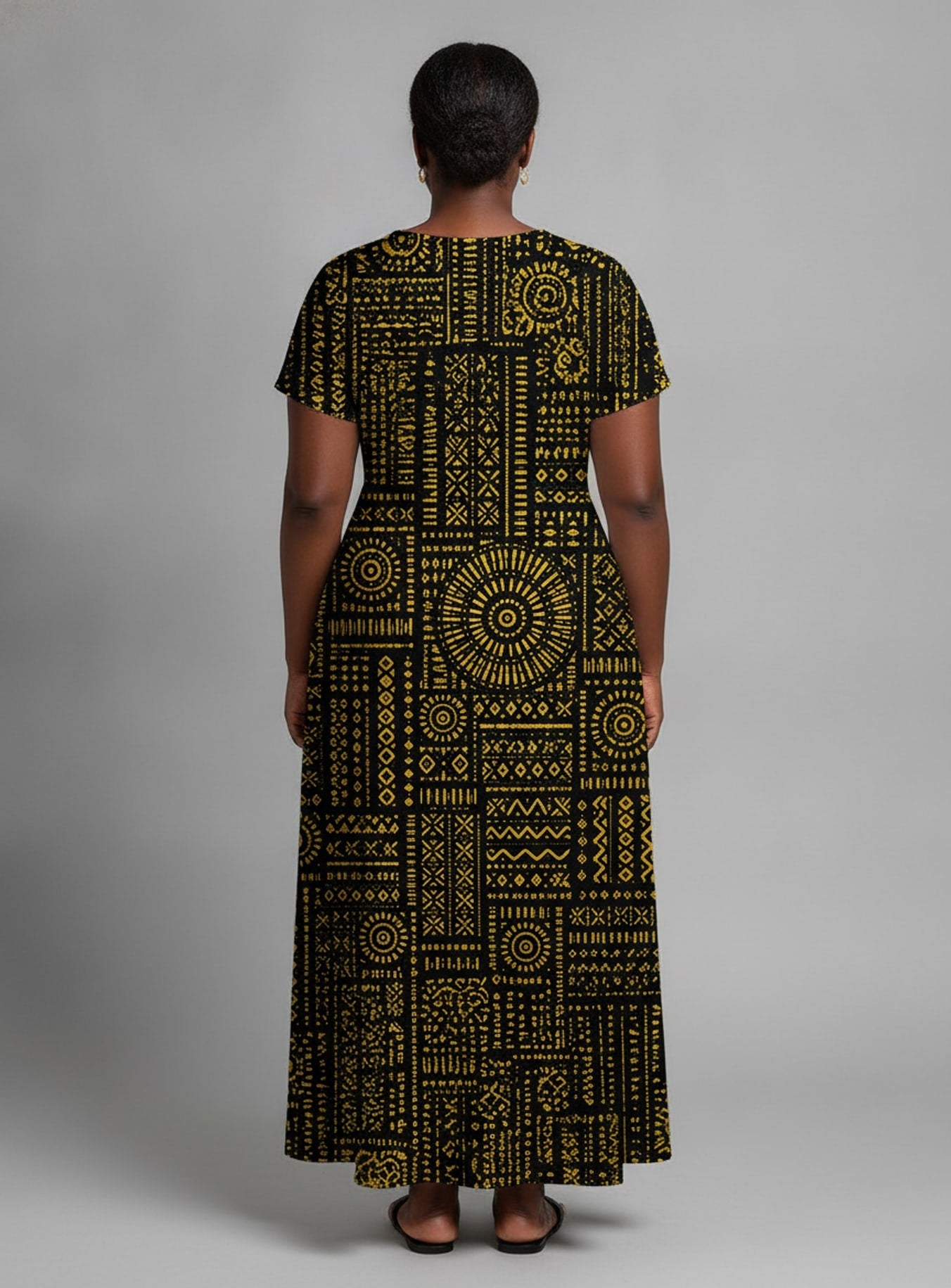 "Lamu" Short Sleeve Maxi Dress