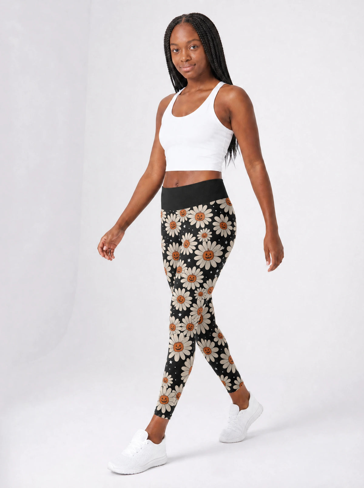 "Cheka" Halloween Leggings — full length on model