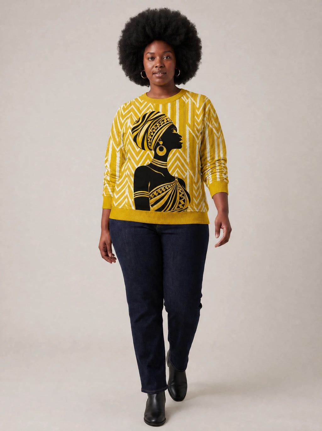 "Kitambaa" Sweatshirt — three-quarter view on model