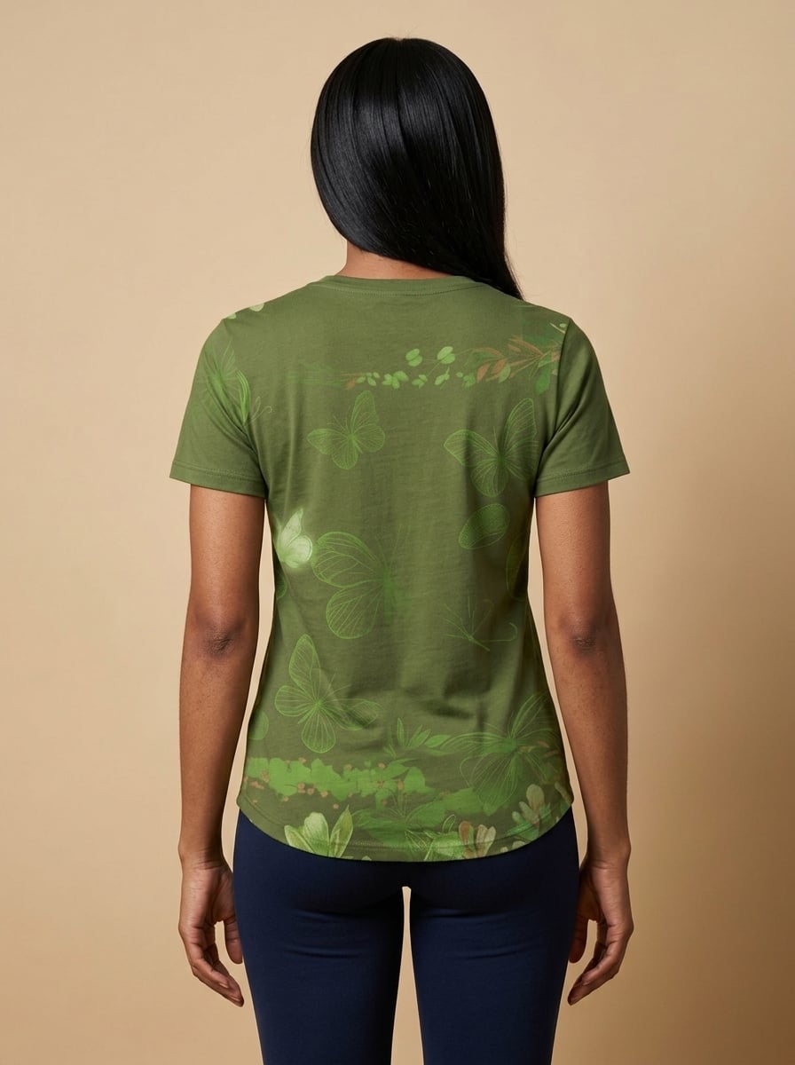 Green Orchid V-Neck T-Shirt