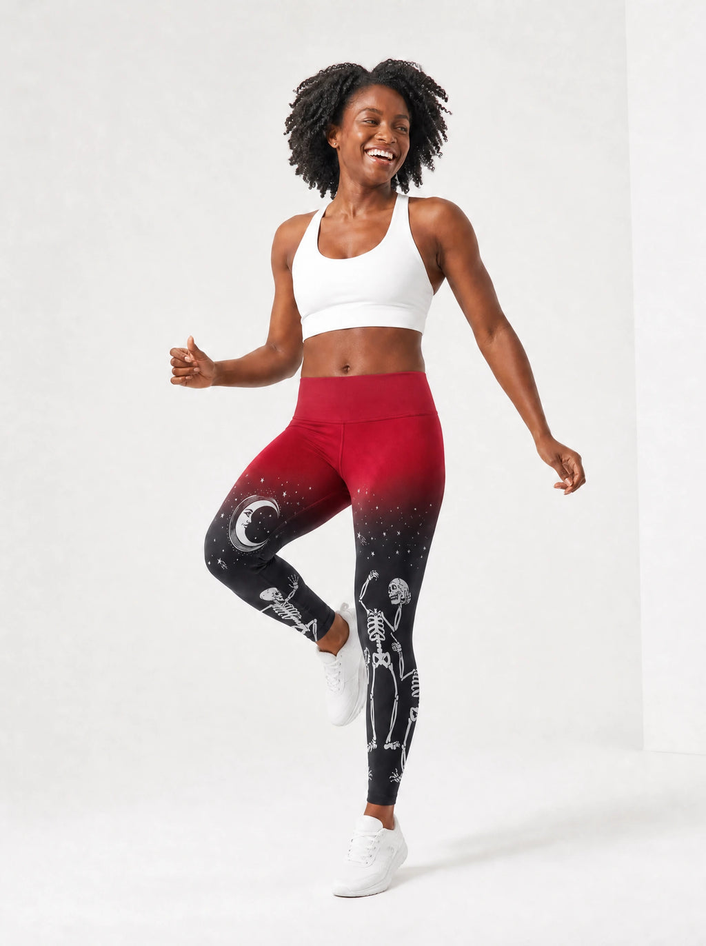 "Mwezi" Halloween Leggings — full length on model