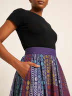 "Oshun Zamani" Twirl Skirt — close-up of the waistband and side pocket