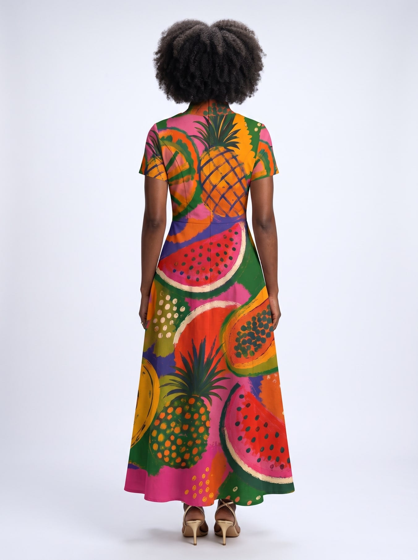 "Matunda" Short Sleeve Maxi Dress