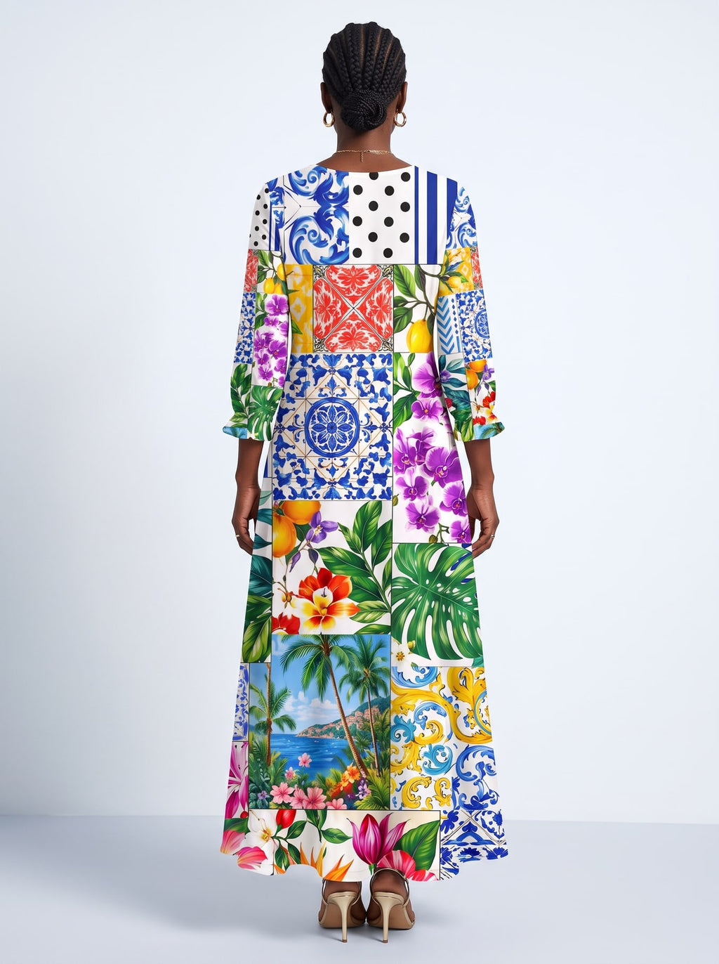 "Kisiwa" Long Sleeve Maxi Dress
