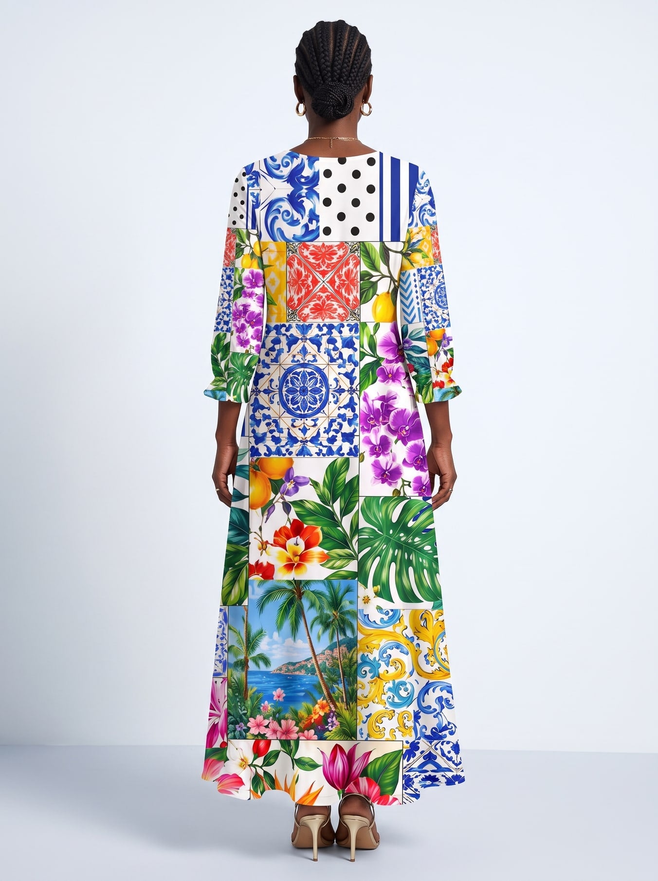 "Kisiwa" Long Sleeve Maxi Dress