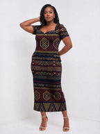 "Msuko" Sweetheart Midi Dress — three-quarter view on model
