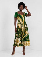 "Shanga" Sweetheart Midi Dress