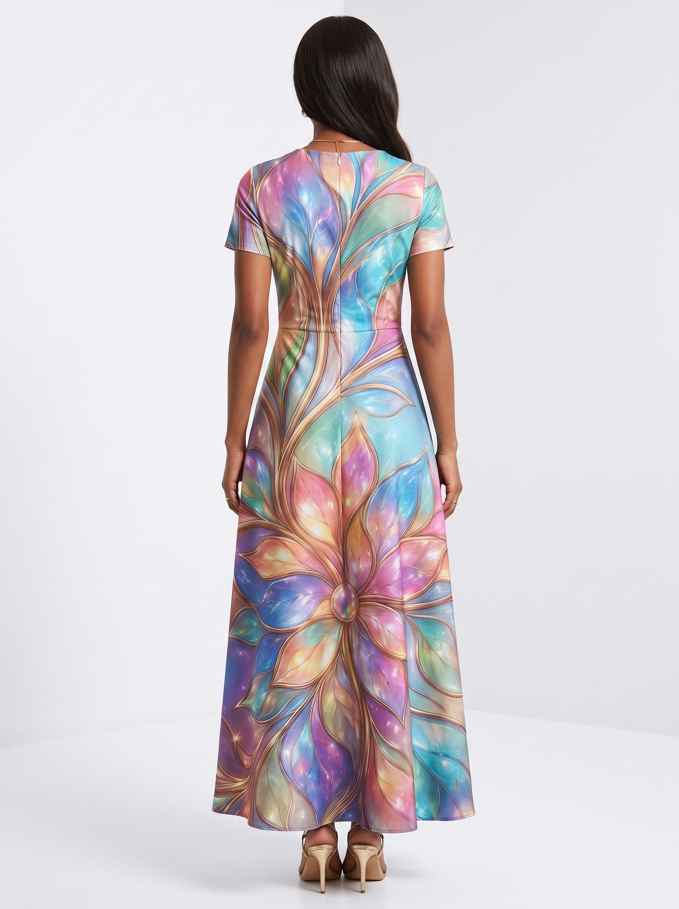 "Almasi" Short Sleeve Maxi Dress
