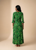 "Asili" Emerald Long Sleeve Maxi Dress