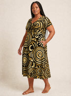 "Sahara" V Neck Midi Dress
