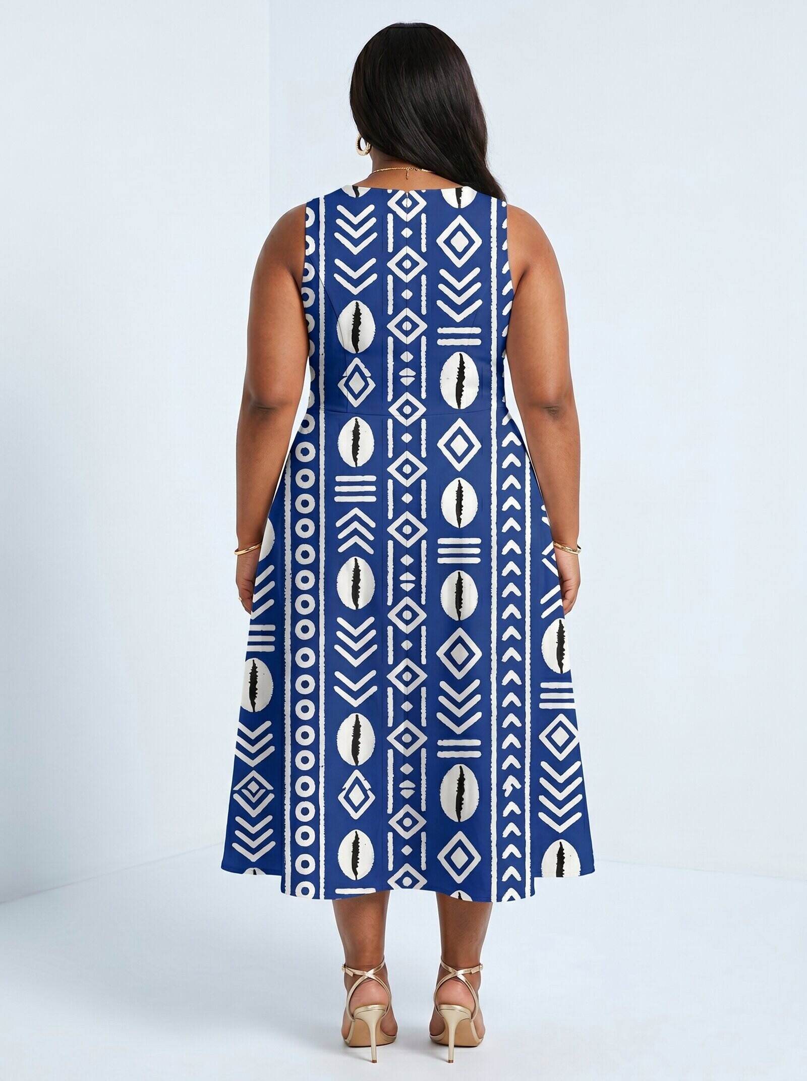 "Oshun" Royal Blue Corset Dress