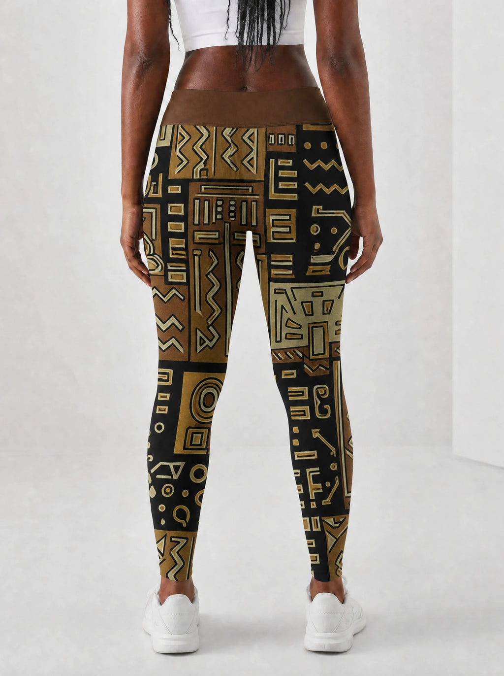 "Sankofa" Leggings — back view on model