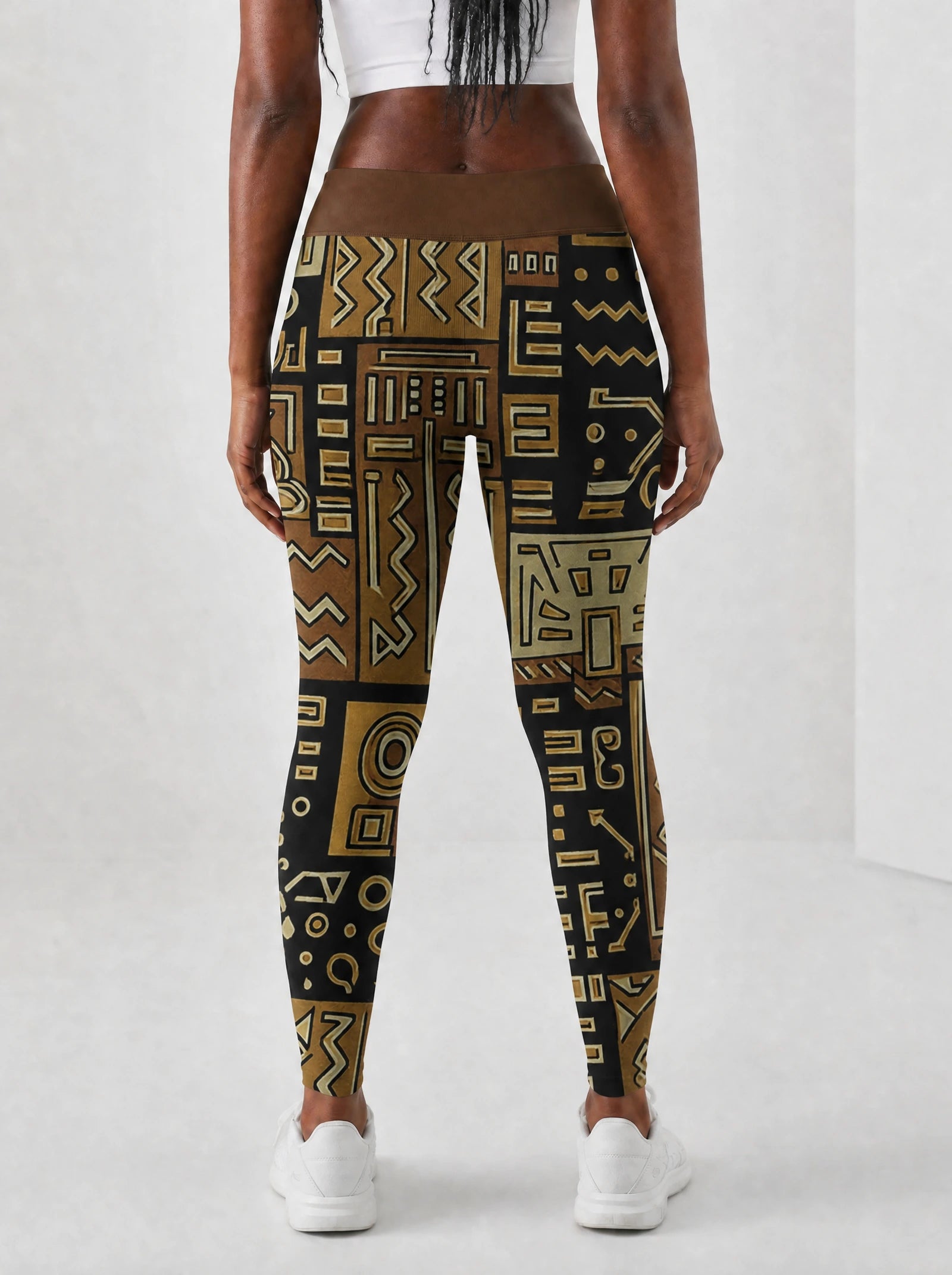 "Sankofa" Leggings — back view on model