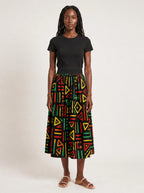 "Nairobi" Twirl Skirt — front view on model