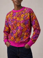 "Waridi" Sweatshirt — close view of the crew neck, raglan seams and ribbed trims