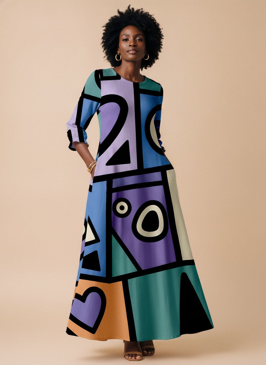 "Sanaa" Long Sleeve Maxi Dress Promo