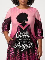 "August Queen Pink" Long Sleeve Maxi Dress
