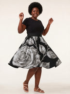 "Usiku" Twirl Skirt — full length on model