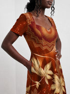 "Joto" Sweetheart Midi Dress — close-up of the bodice and the in-seam side pocket