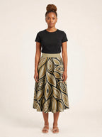 "Ashanti" Twirl Skirt — front view on model