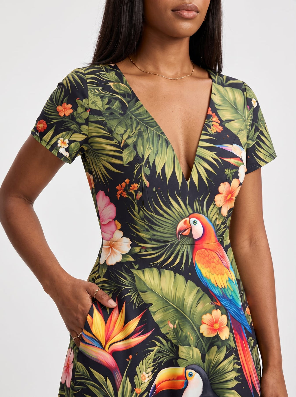 "Kasuku" Short Sleeve Maxi Dress