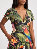 "Kasuku" Short Sleeve Maxi Dress