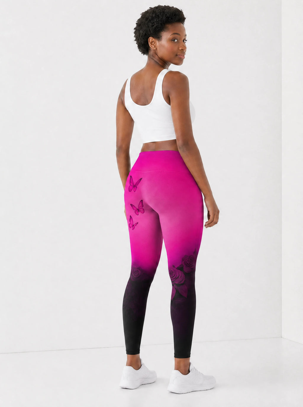 Selah Pink Leggings — back view on model