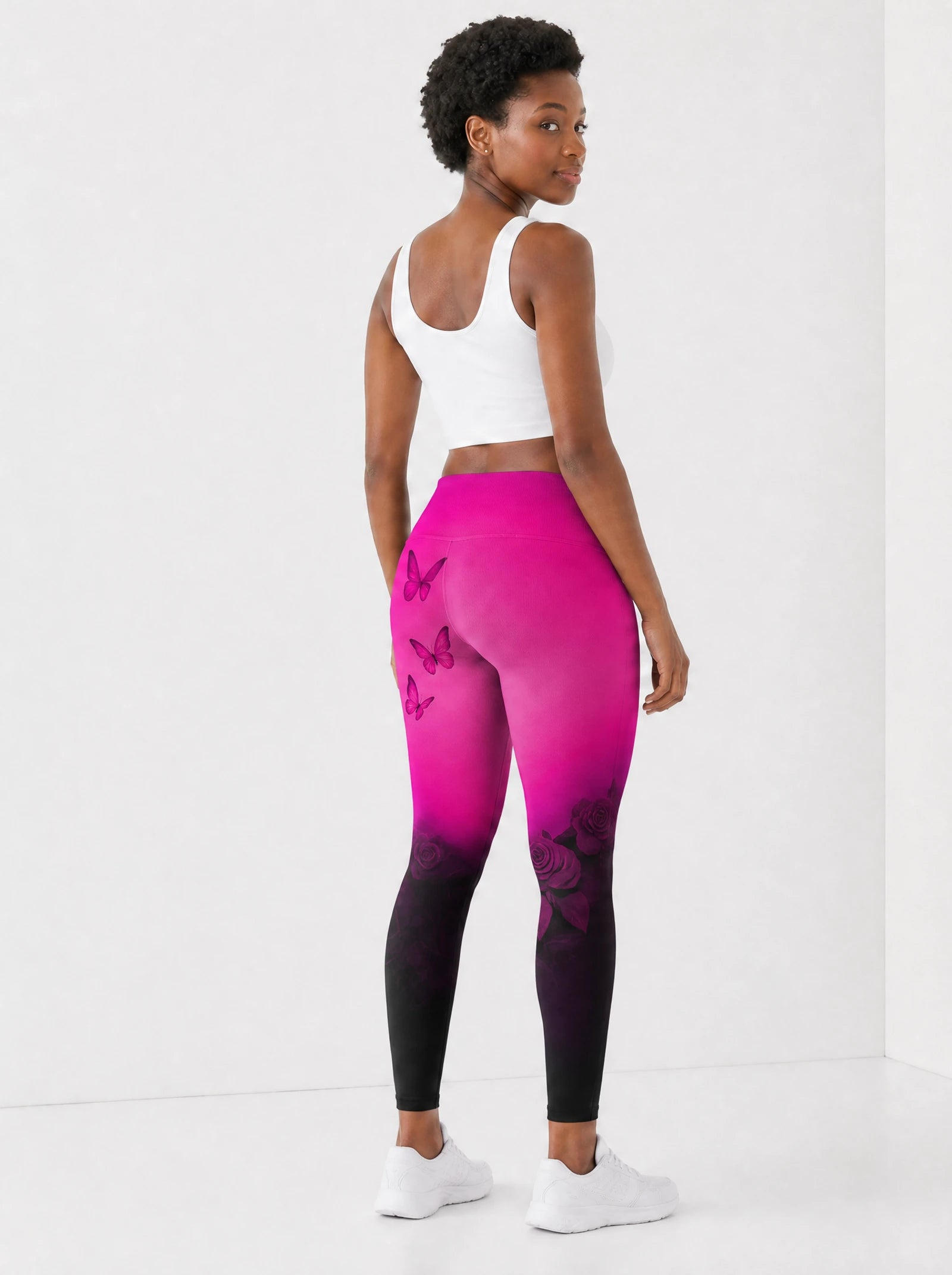 Selah Pink Leggings — back view on model