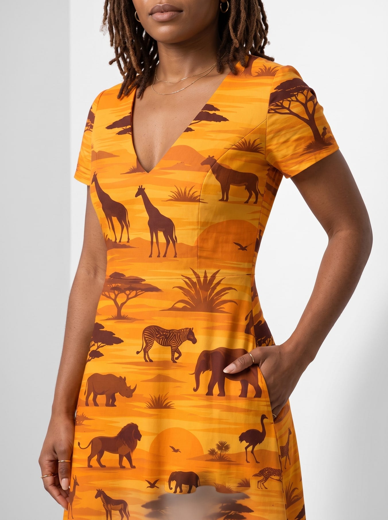 "Mbuga" Short Sleeve Maxi Dress