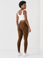 Dope Black Mom Leggings — back view on model