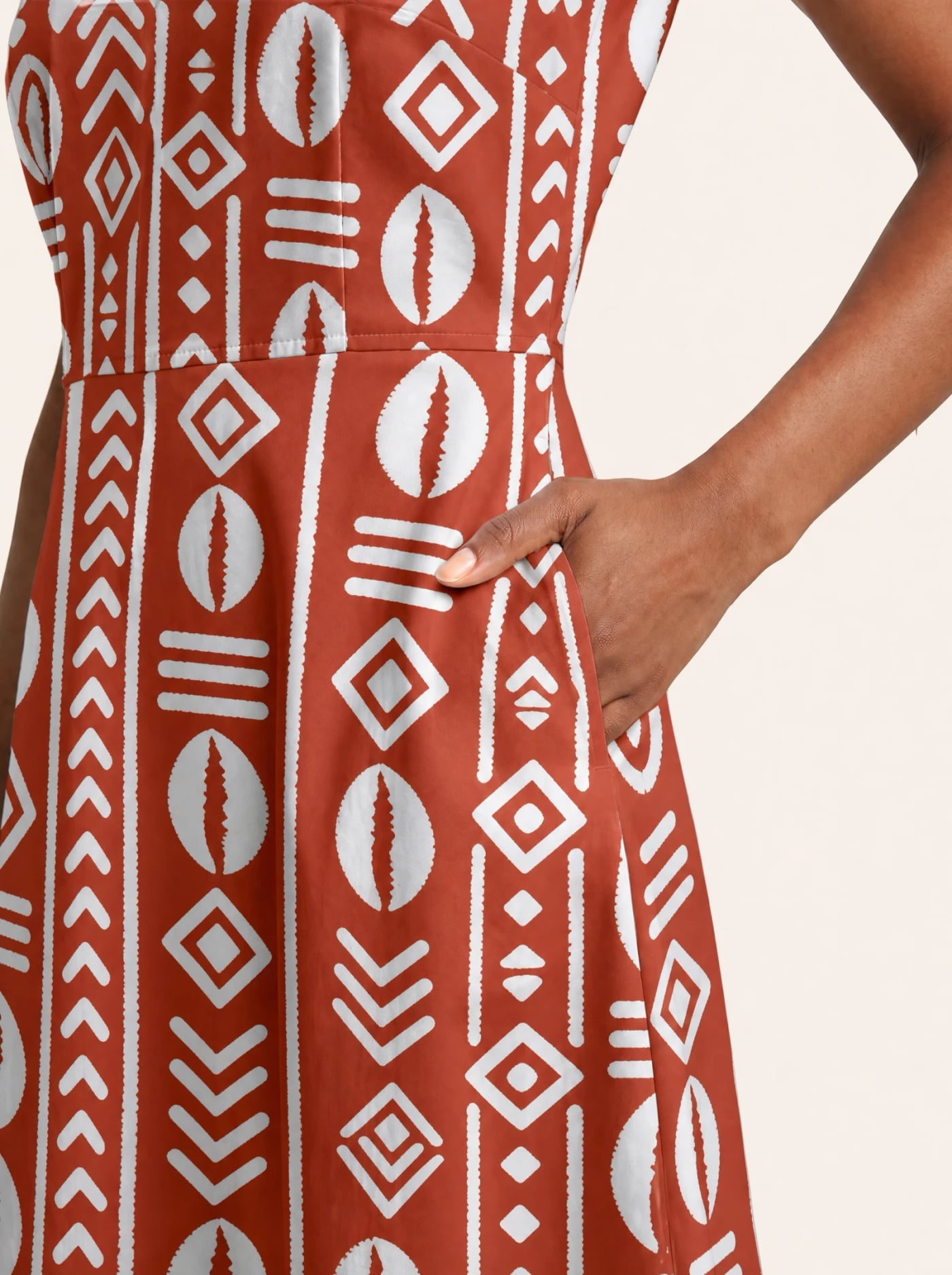 "Oshun Kijani" V Neck Midi Dress Promo