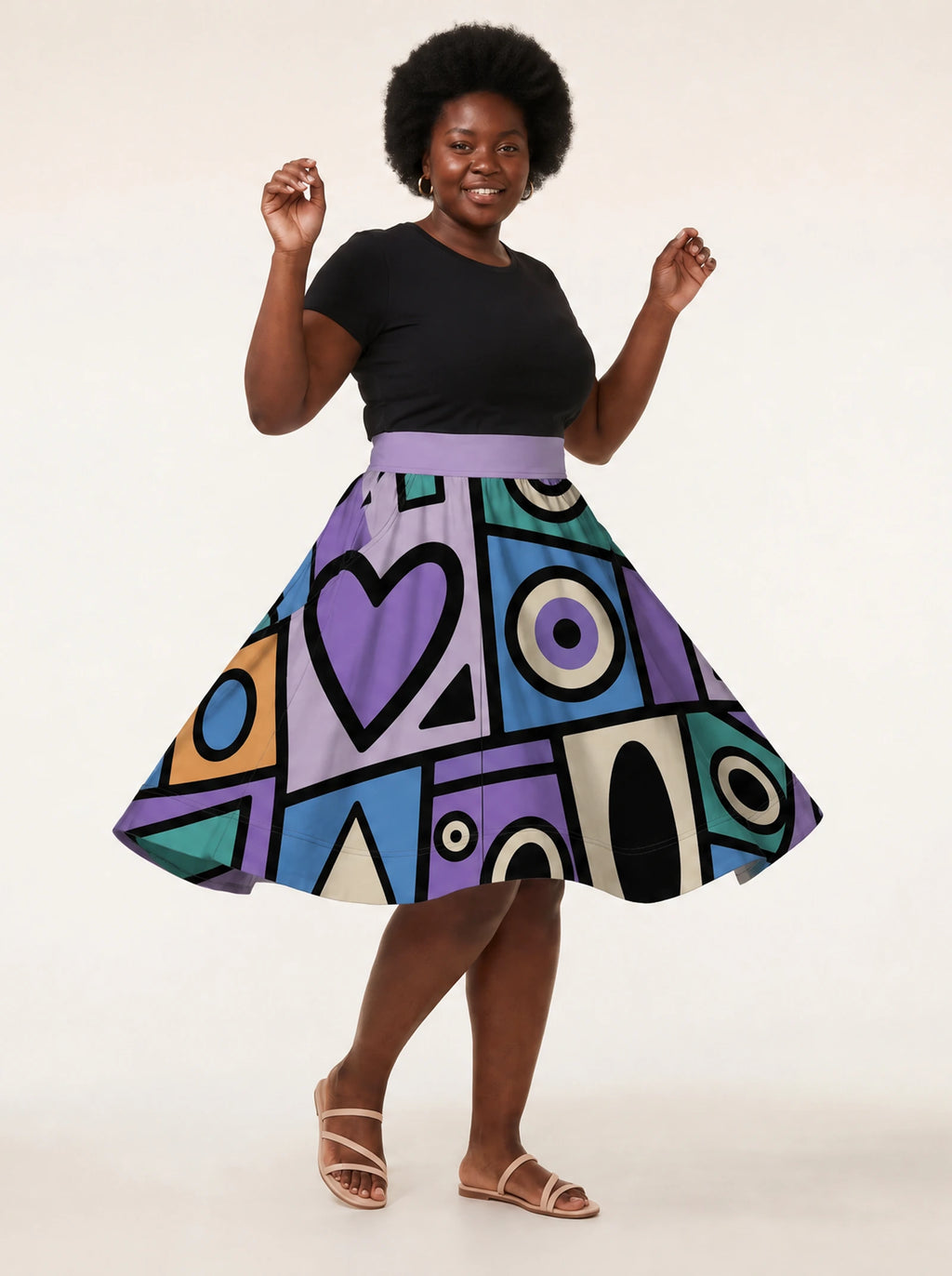 "Sanaa" Twirl Skirt — twirling, skirt flared out