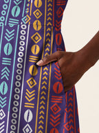 "Oshun Zamani" V Neck Midi Dress