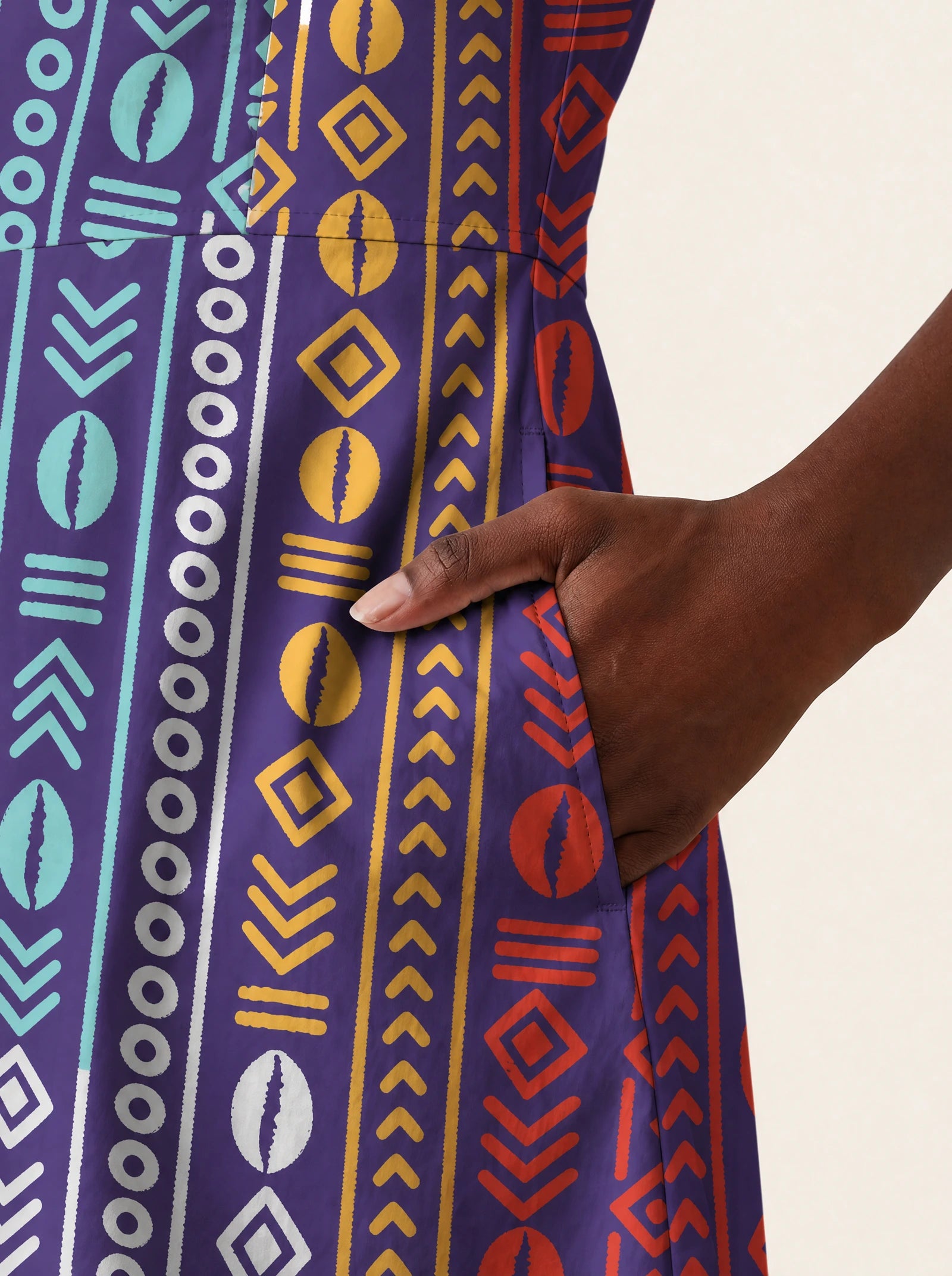 "Oshun Zamani" V Neck Midi Dress