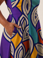 "Johari" V Neck Midi Dress