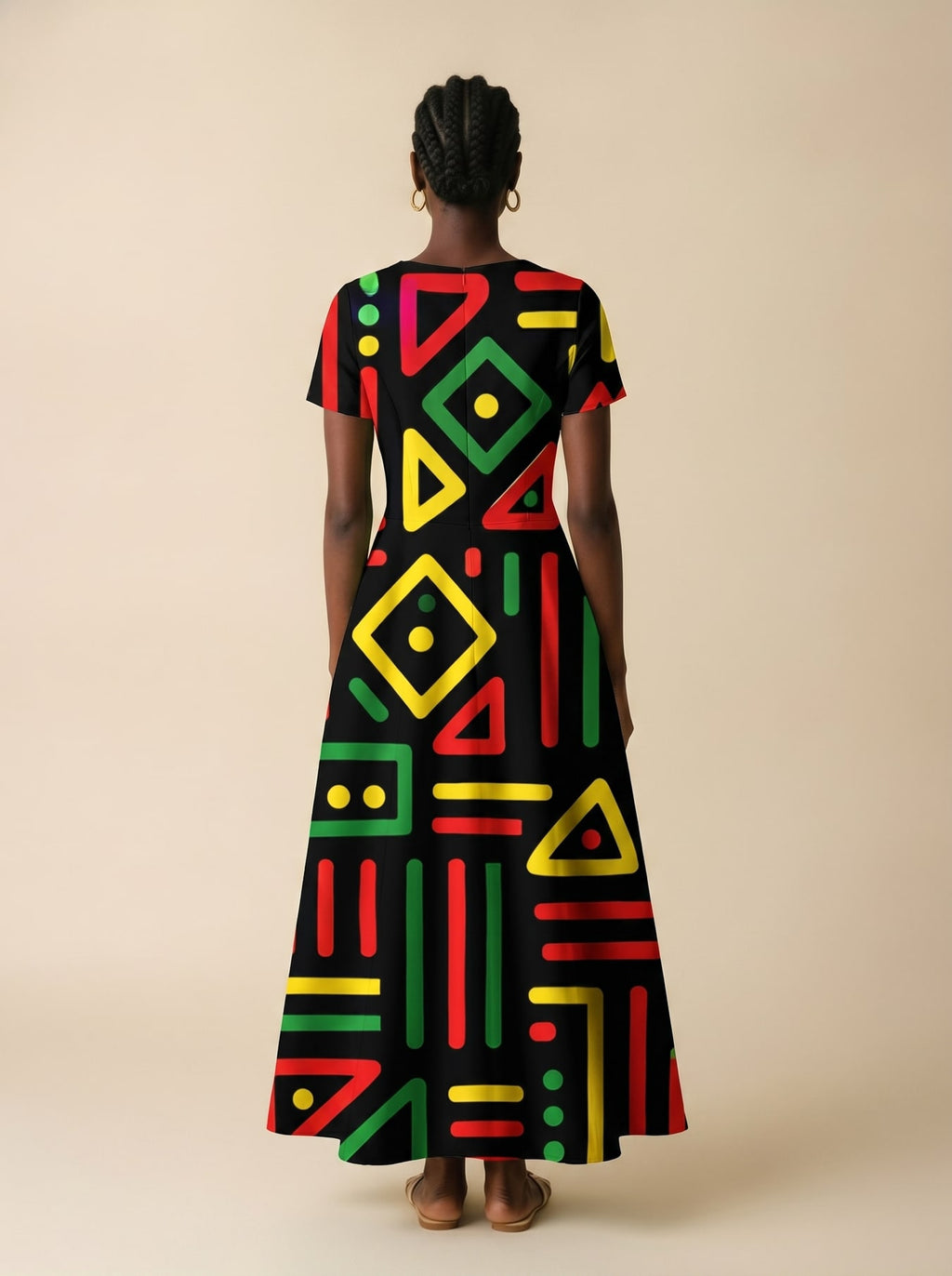 "Nairobi" Short Sleeve Maxi Dress