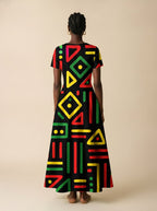 "Nairobi" Short Sleeve Maxi Dress