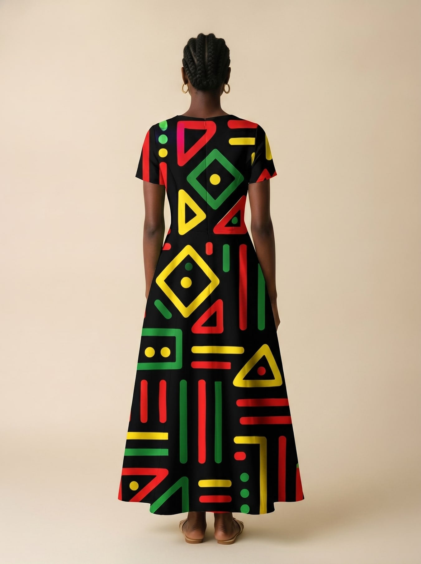 "Nairobi" Short Sleeve Maxi Dress
