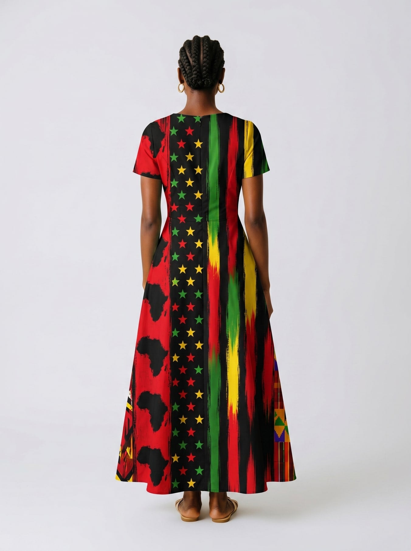 "Watu" Short Sleeve Maxi Dress
