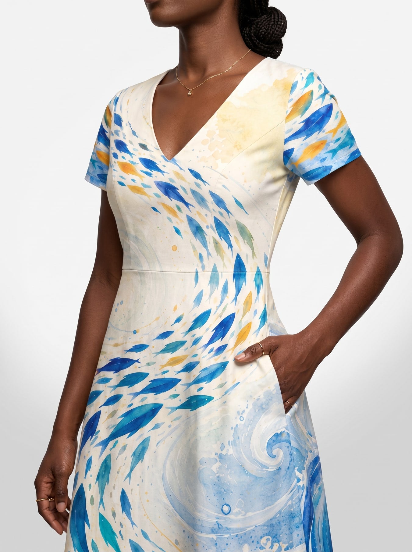 "Samaki" Short Sleeve Maxi Dress