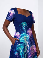 "Bahari" Sweetheart Midi Dress
